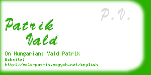 patrik vald business card